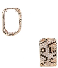 Dillard's Leopard Crystal Hoop Earrings