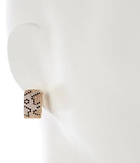 Dillard's Leopard Crystal Hoop Earrings