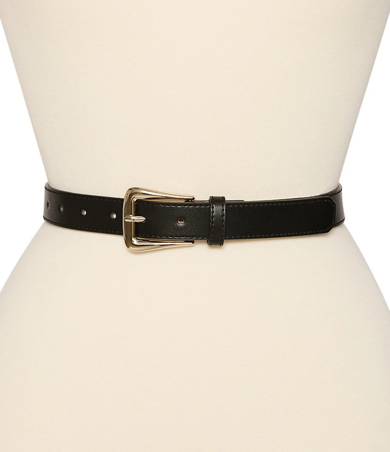 Dillard's Leopard Elongated Buckle & Saffiano Western Buckle 2 For 1 Belt Set