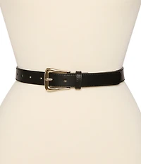 Dillard's Leopard Elongated Buckle & Saffiano Western Buckle 2 For 1 Belt Set