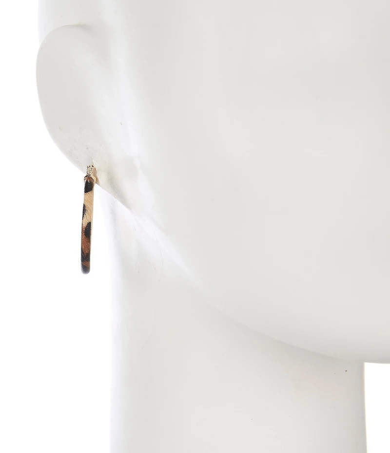 Dillard's Leopard Print Leather Hoop Earrings