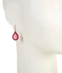 Dillard's Light Pink Faceted Cab Pink Teardrop Drop Earrings
