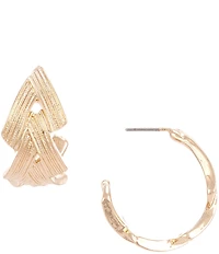Dillard's Line Textured V Link Hoop Earrings