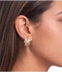 Dillard's Line Textured V Link Hoop Earrings