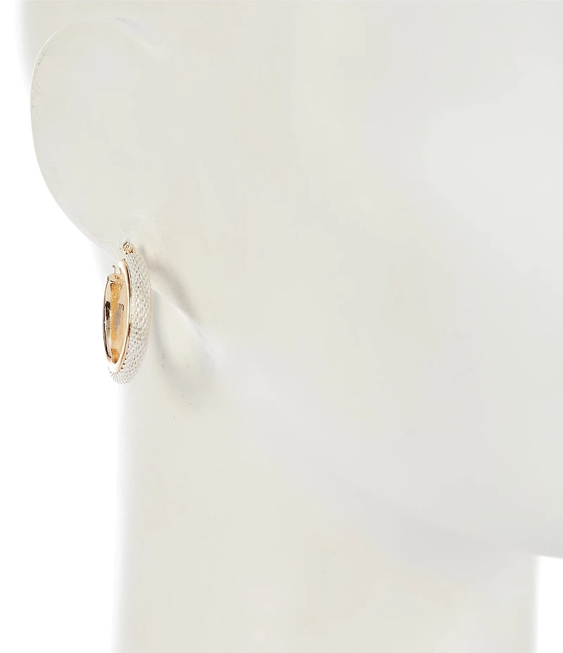 Dillard's Mesh Chain Round Metal Hoop Earrings