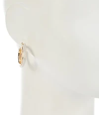 Dillard's Mesh Chain Round Metal Hoop Earrings