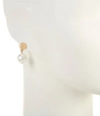 Dillard's Metal Stud Crystal Stone Pearl Drop Earrings