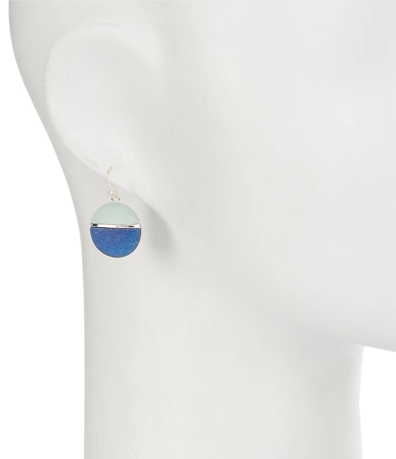 Dillard's Multi Blue Resin Cab Round Drop Earrings