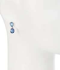 Dillard's Multi Blue Teardrop & Oval Stone Drop Earrings