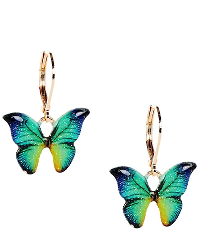 Dillard's Multi Color Butterfly Drop Earrings