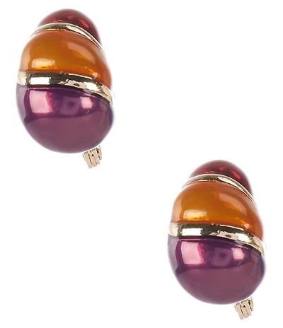 Dillard's Multi Color Enamel Drop Clip Earrings