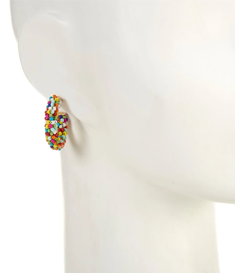 Dillard's Rainbow Seed Beaded Resort Hoop Earrings