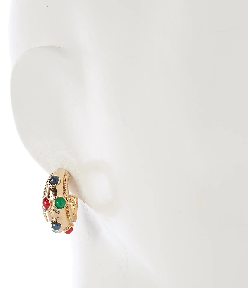 Dillard's Multi Stone Hoop Earrings