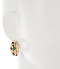 Dillard's Multi Stone Hoop Earrings