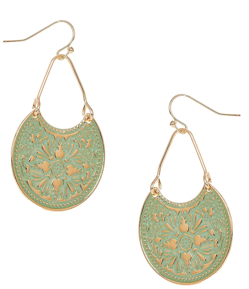 Dillard's Multi Texture Metal Drop Earrings