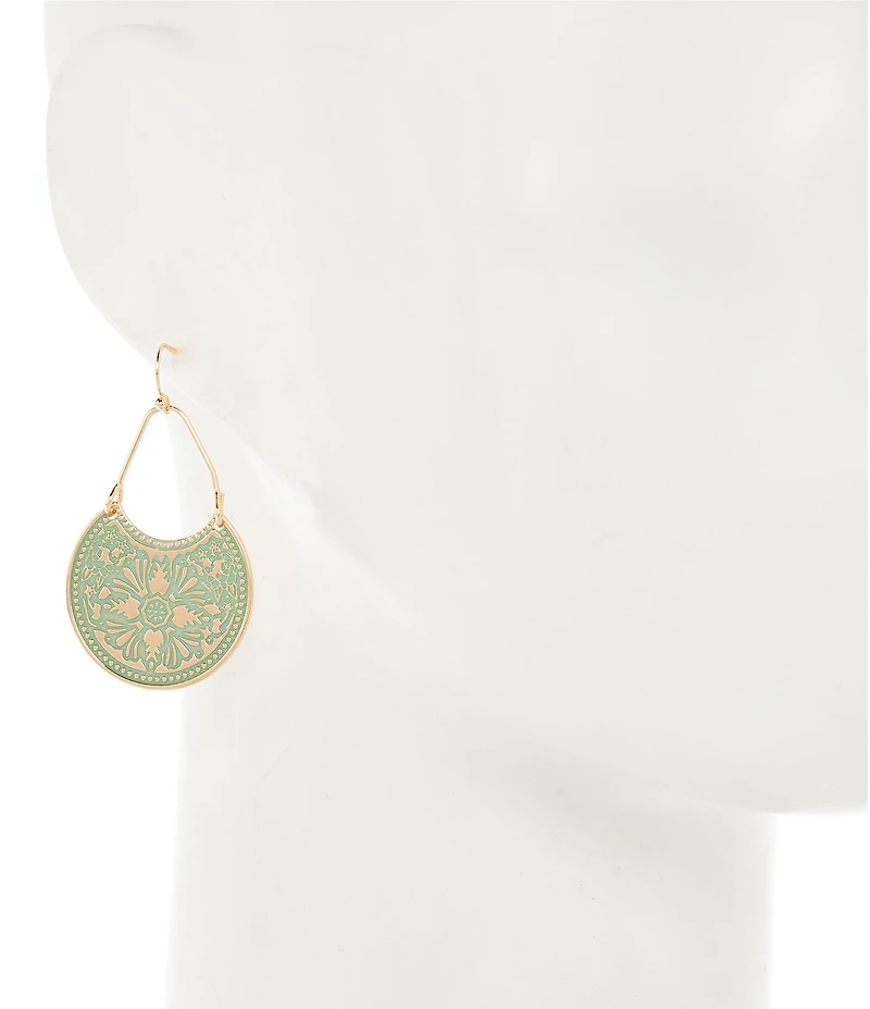 Dillard's Multi Texture Metal Drop Earrings