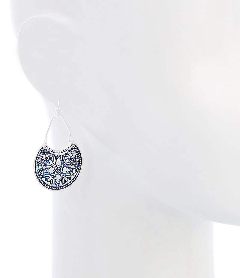 Dillard's Multi Texture Metal Drop Earrings