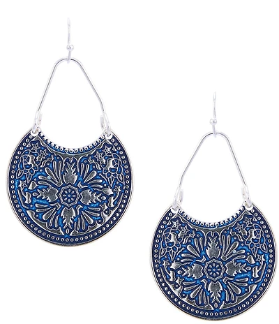Dillard's Multi Texture Metal Drop Earrings