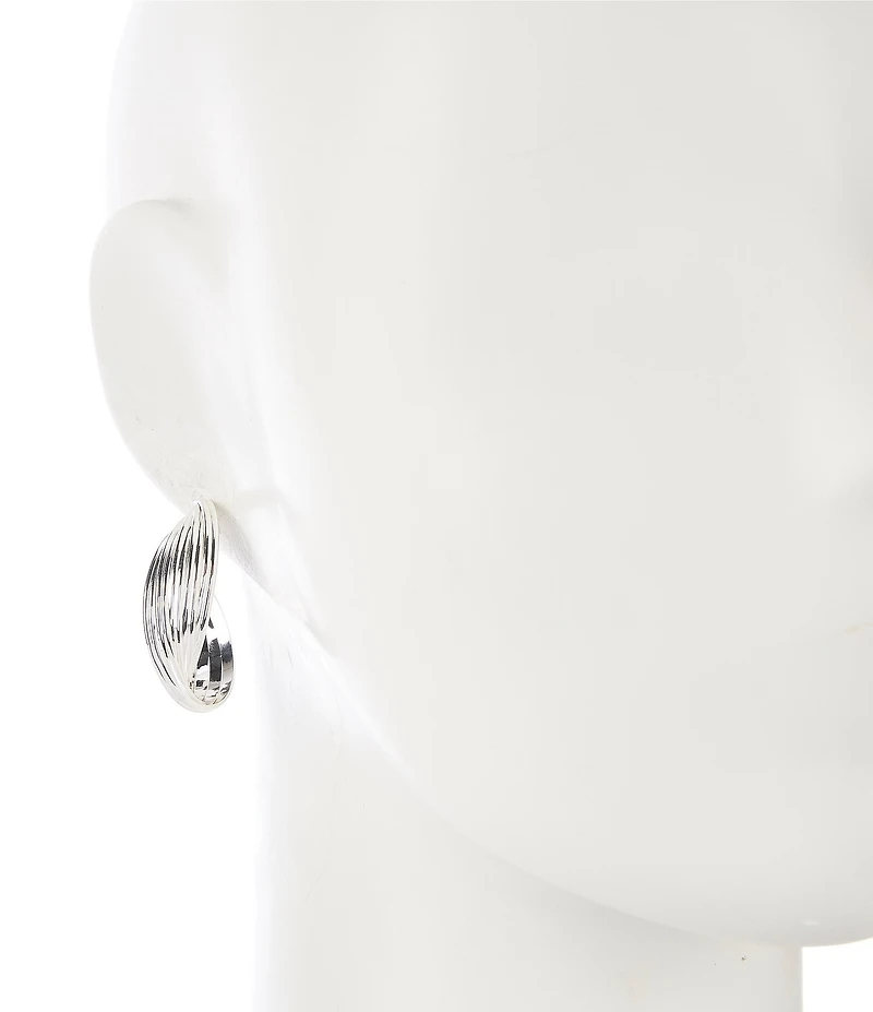 Dillard's Multi Wire Twisted Clutchless Hoop Earrings