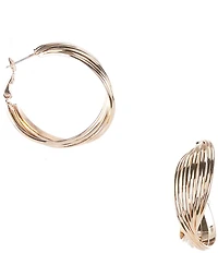 Dillard's Multi Wire Twisted Clutchless Hoop Earrings