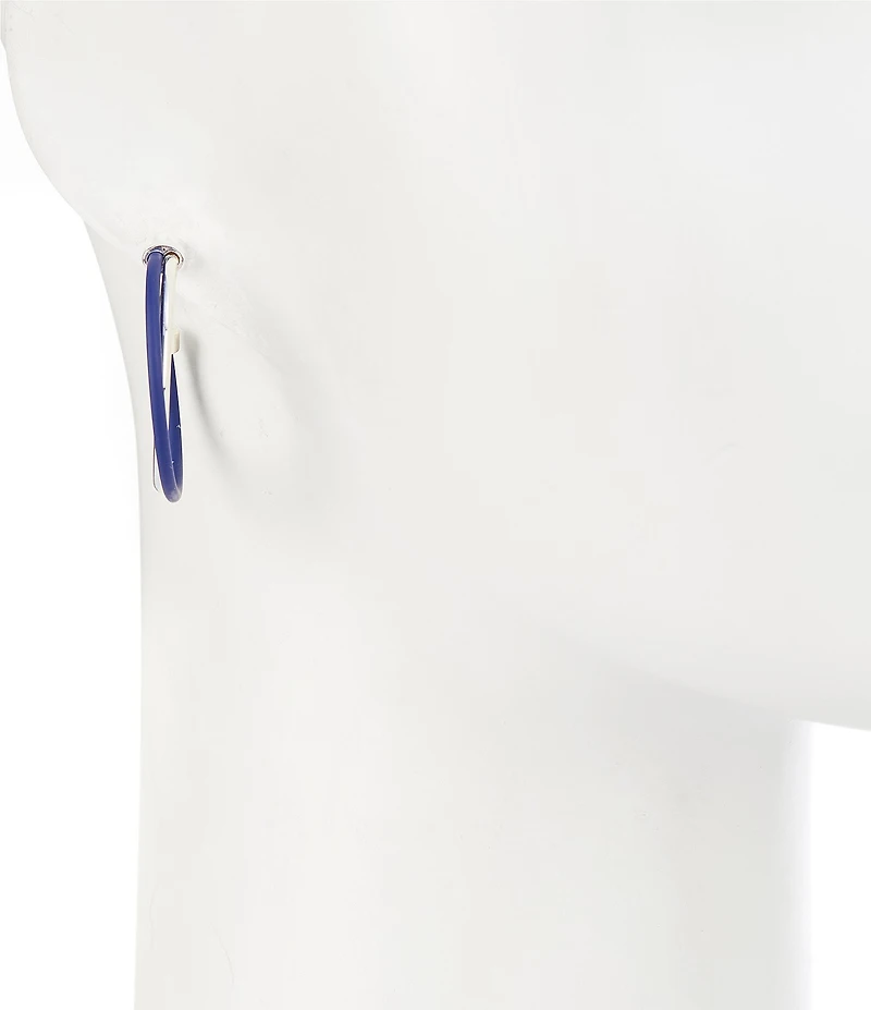 Dillard's Navy & Polished Wire Hoop Earrings