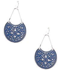 Dillard's Navy Multi Texture Metal Drop Earrings