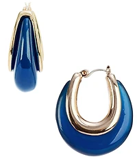 Dillard's Navy Resin Bead Hoop Earrings