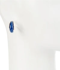 Dillard's Navy Resin Bead Hoop Earrings