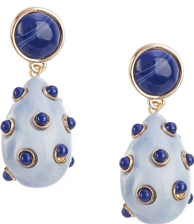 Dillard's Round Stud Dotted Teardrop Earrings
