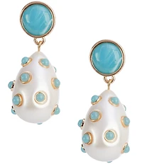 Dillard's Round Stud Dotted Teardrop Earrings