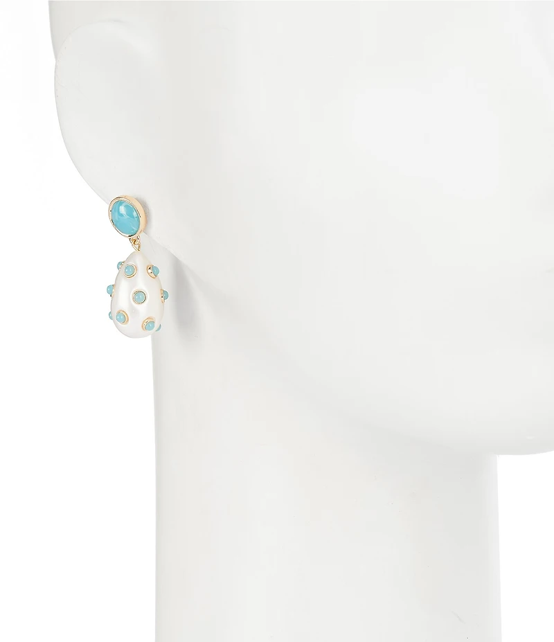 Dillard's Round Stud Dotted Teardrop Earrings