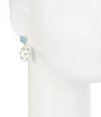 Dillard's Round Stud Dotted Teardrop Earrings