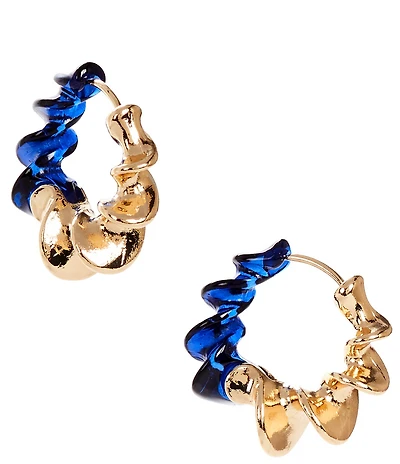 Dillard's Navy Twist Hoop Earrings