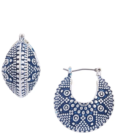 Dillard's Navy Wash Textured Concaved Hoop Earrings