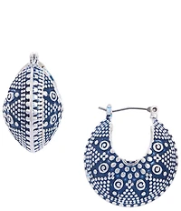 Dillard's Navy Wash Textured Concaved Hoop Earrings