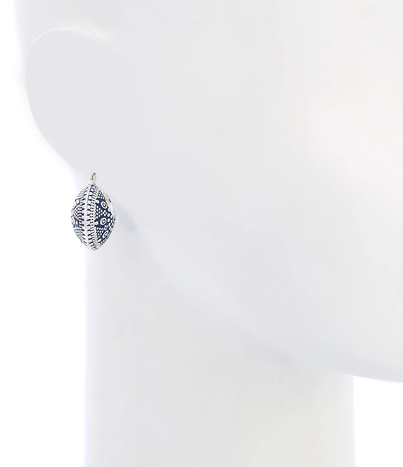 Dillard's Navy Wash Textured Concaved Hoop Earrings