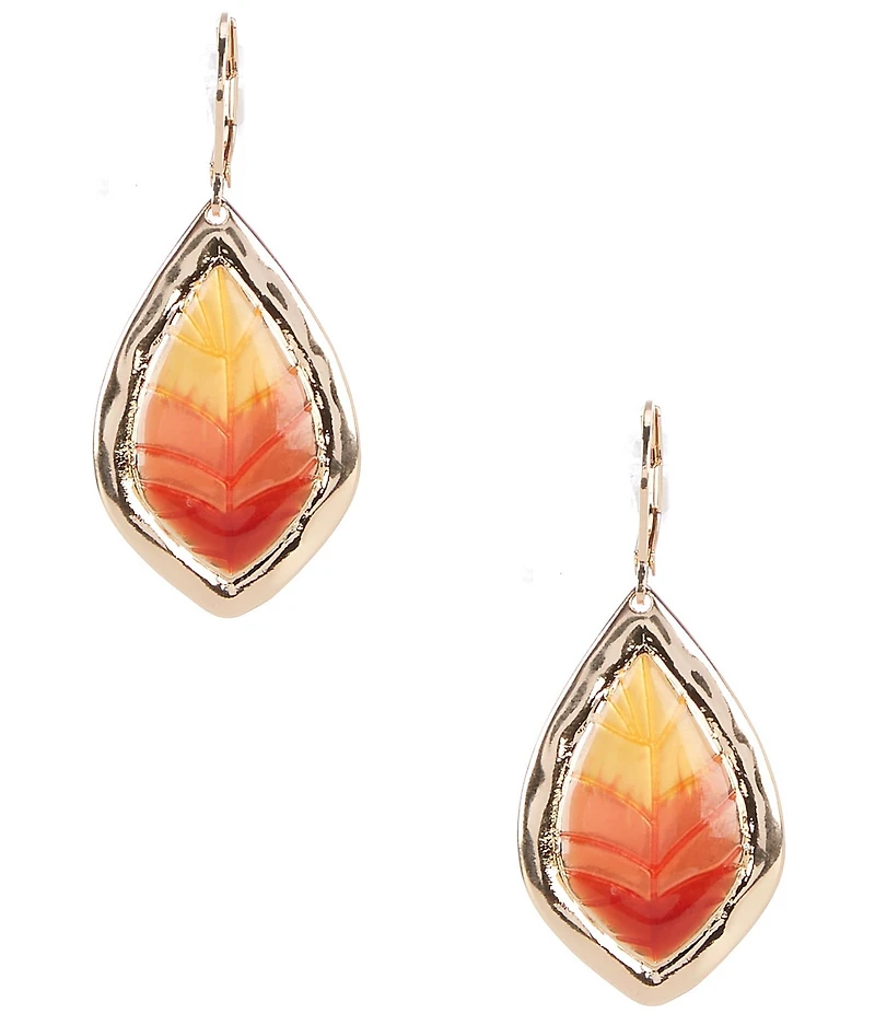 Dillard's Orange Ombre Teardrop Leaf Drop Earrings