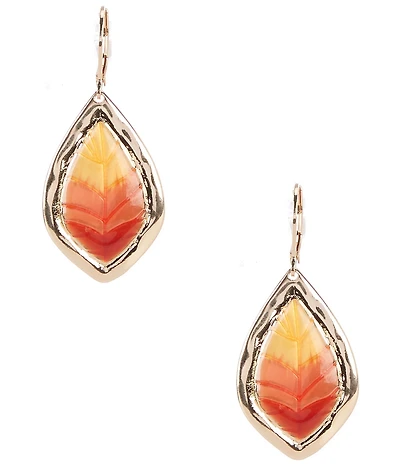 Dillard's Orange Ombre Teardrop Leaf Drop Earrings