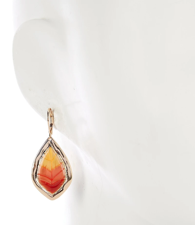 Dillard's Orange Ombre Teardrop Leaf Drop Earrings
