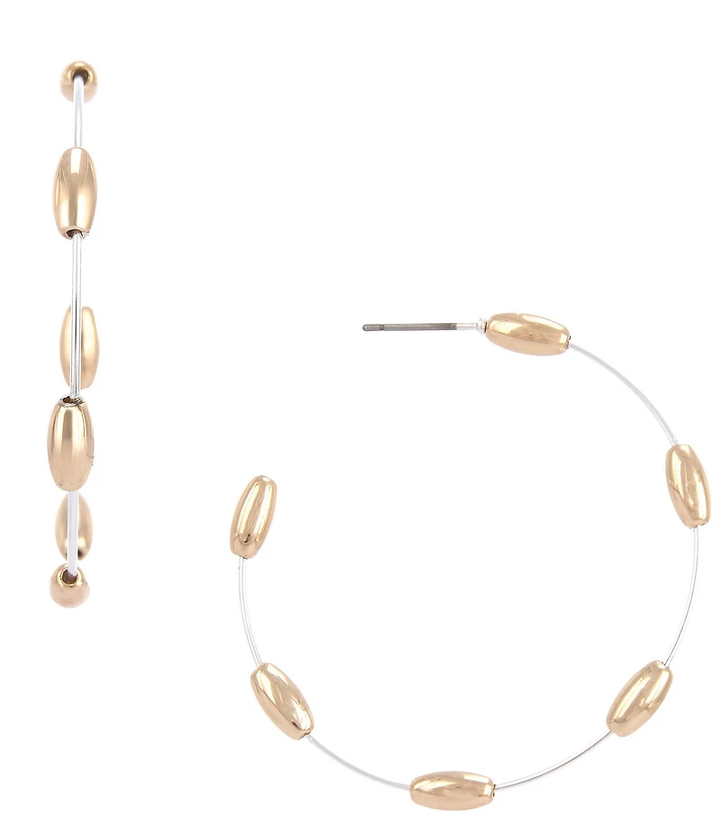 Dillard's Oval Ccb Station Wire Hoop Earrings