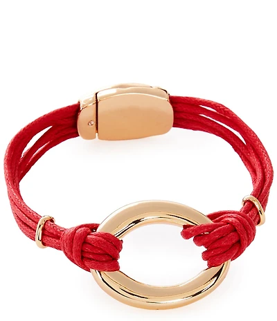 Dillard's Oval Polished Link Cord Mult Row Line Bracelet