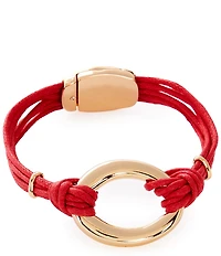 Dillard's Oval Polished Link Cord Mult Row Line Bracelet