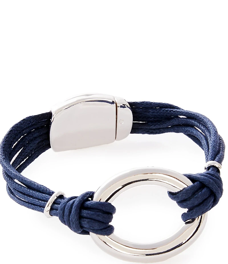 Dillard's Oval Polished Link Cord Mult Row Line Bracelet