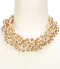 Dillard's Pearl & Bead Twisted Five Row Statement Necklace