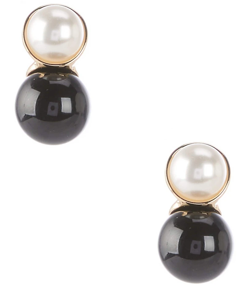 Dillard's Pearl Cab Stud Jet Resin Bead Drop Earrings