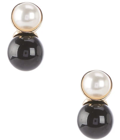 Dillard's Pearl Cab Stud Jet Resin Bead Drop Earrings