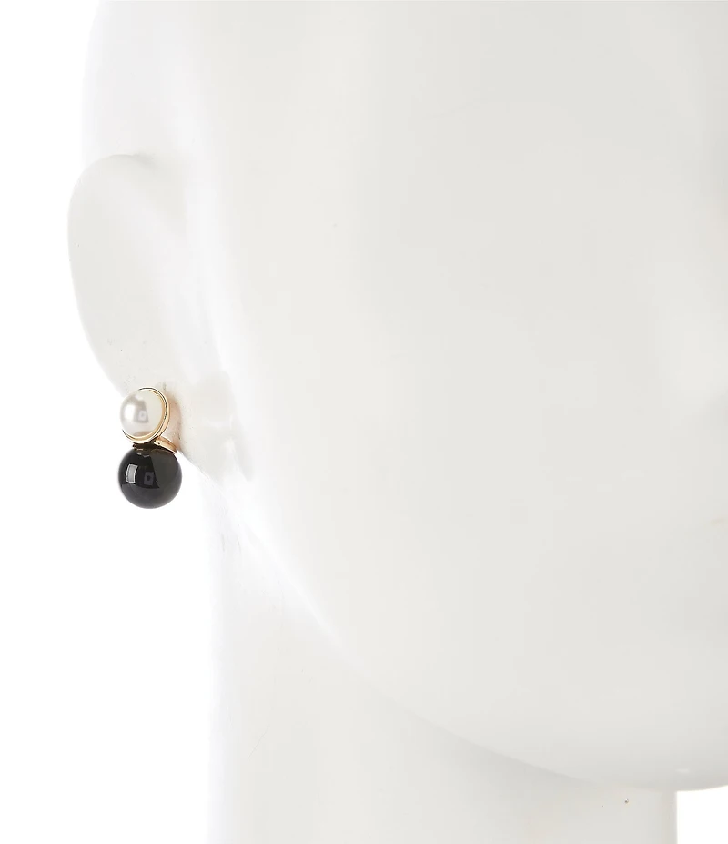 Dillard's Pearl Cab Stud Jet Resin Bead Drop Earrings