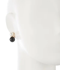 Dillard's Pearl Cab Stud Jet Resin Bead Drop Earrings