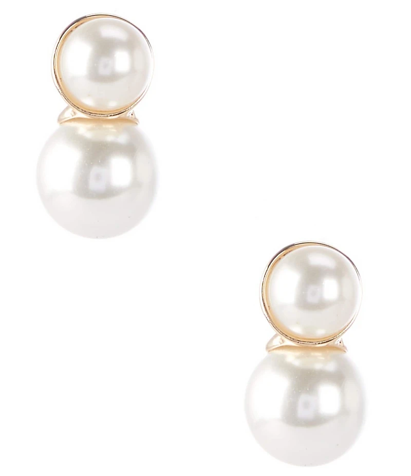 Dillard's Pearl Cab Stud Round Pearl Drop Earrings