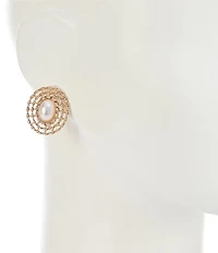 Dillard's Pearl Cab Twisted Open Oval Metal Clip Drop Earrings